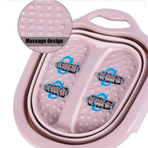 Spa de pies plegable con rodillos de masaje