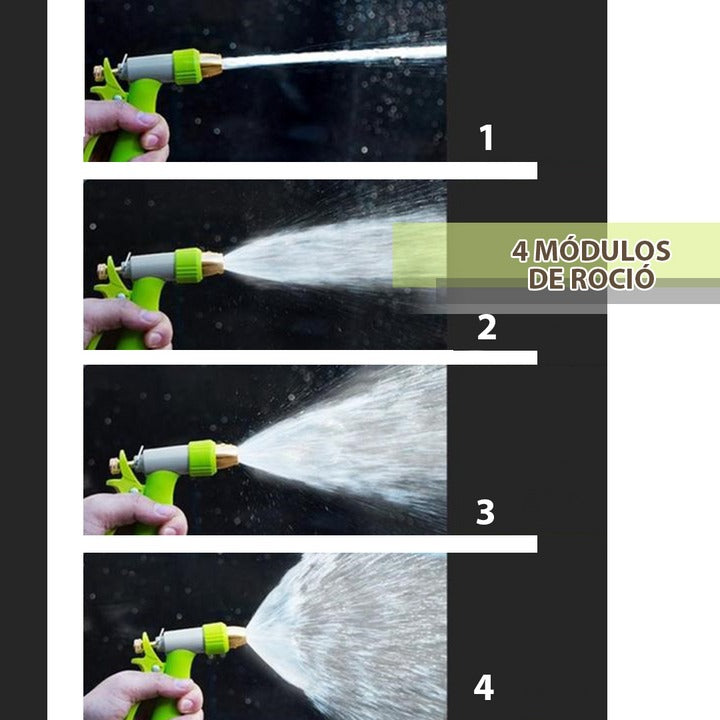 Pistola para manguera con 4 modos de rocío