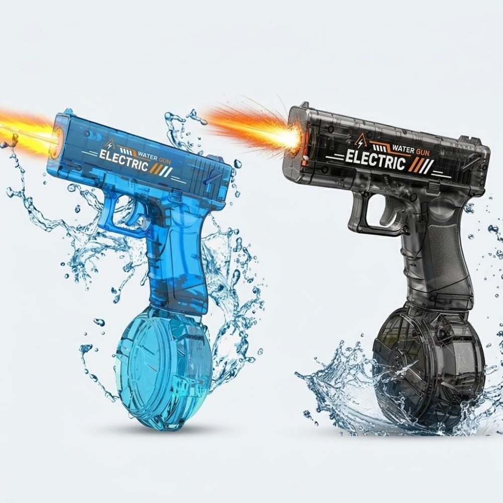 Pistola de agua disparando