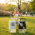 Máquina de burbujas automática con niña