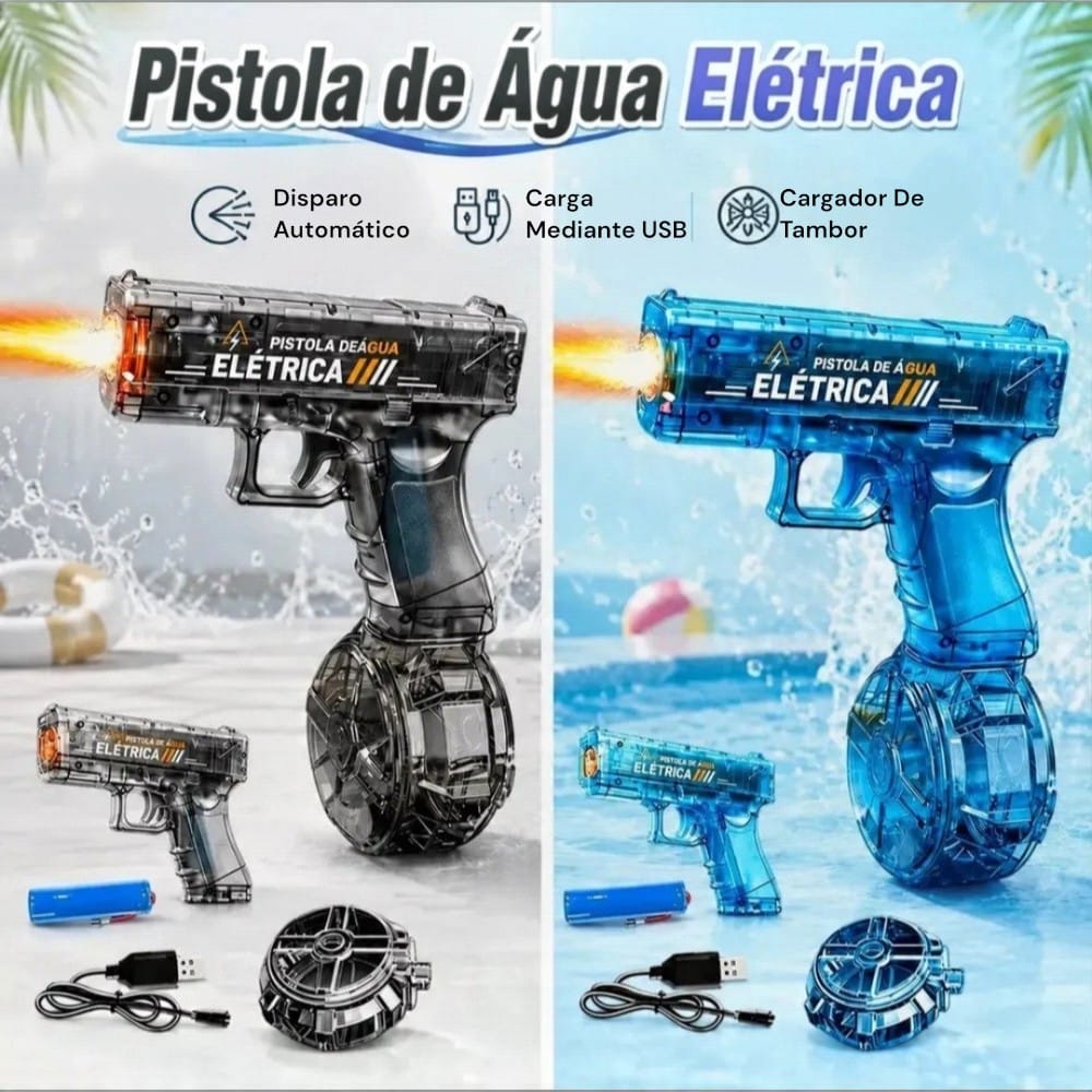 Pistola de agua eléctrica automática con luces