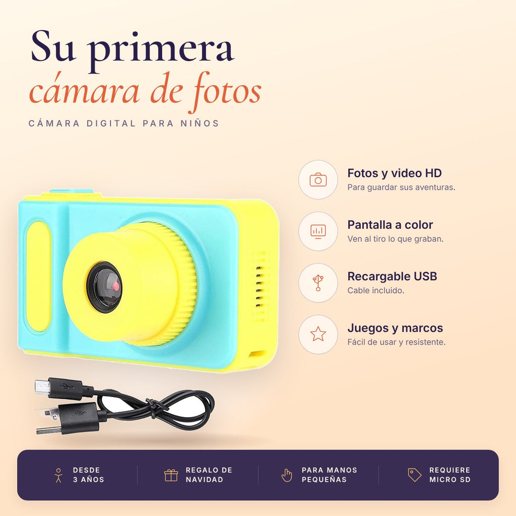 Cámara Digital para Niños HD