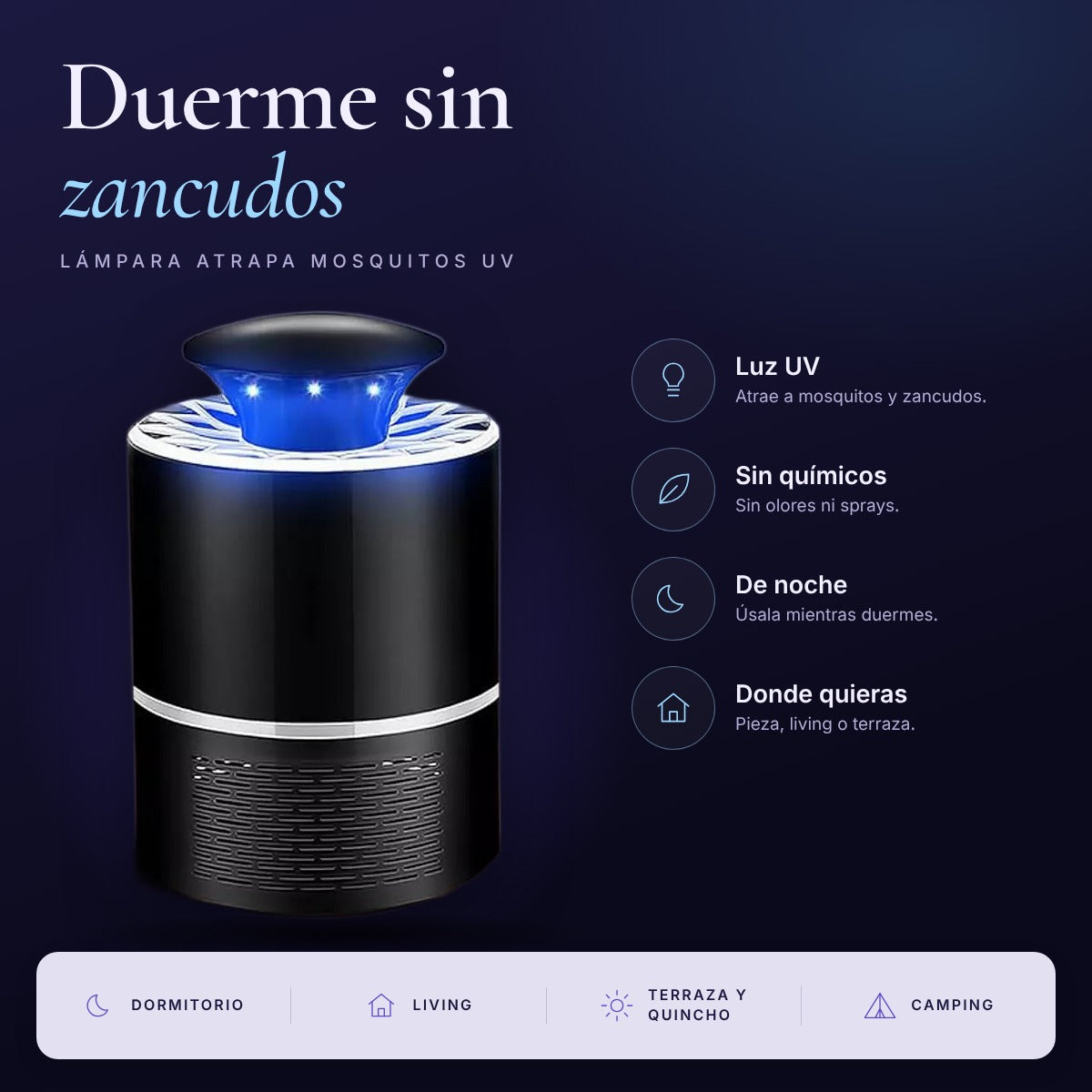 Lámpara atrapa mosquitos UV