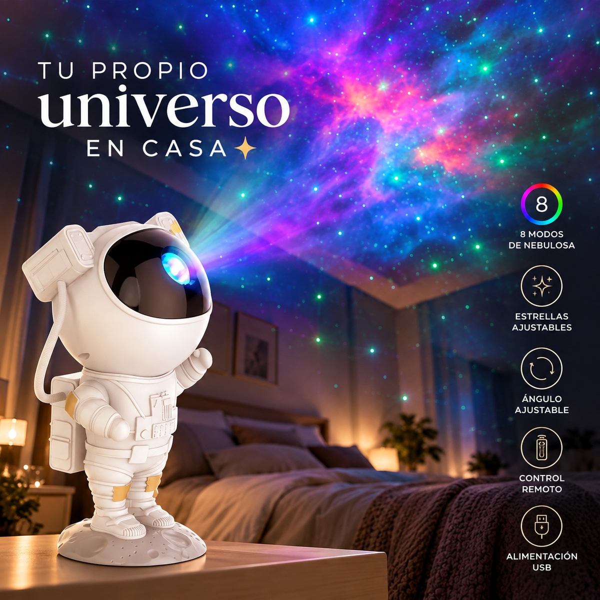 Proyector Astronauta de Galaxias y Estrellas